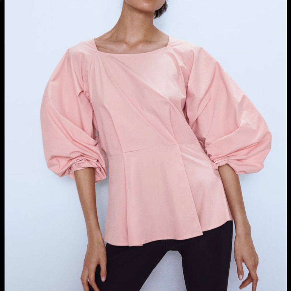 Zara Ballon Sleeve Top